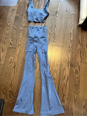 Aerie High-Waist Flare Pocket Pants set - Slate Blue